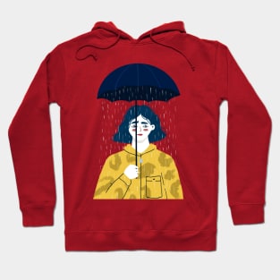 Pessimist Girl Holding an Umbrella Hoodie